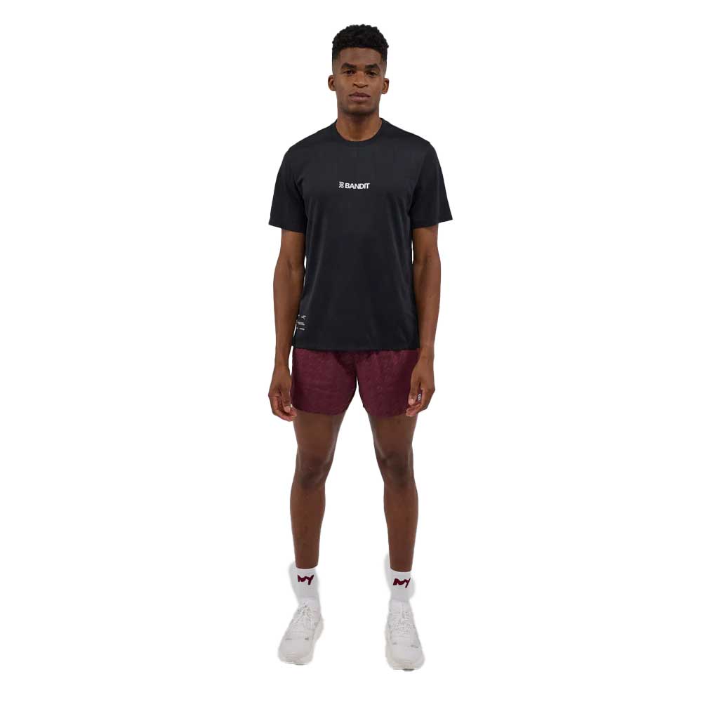 Men's Bandit Cheque Jacquard Short Sleeve Performance Tee - Black/Mauve