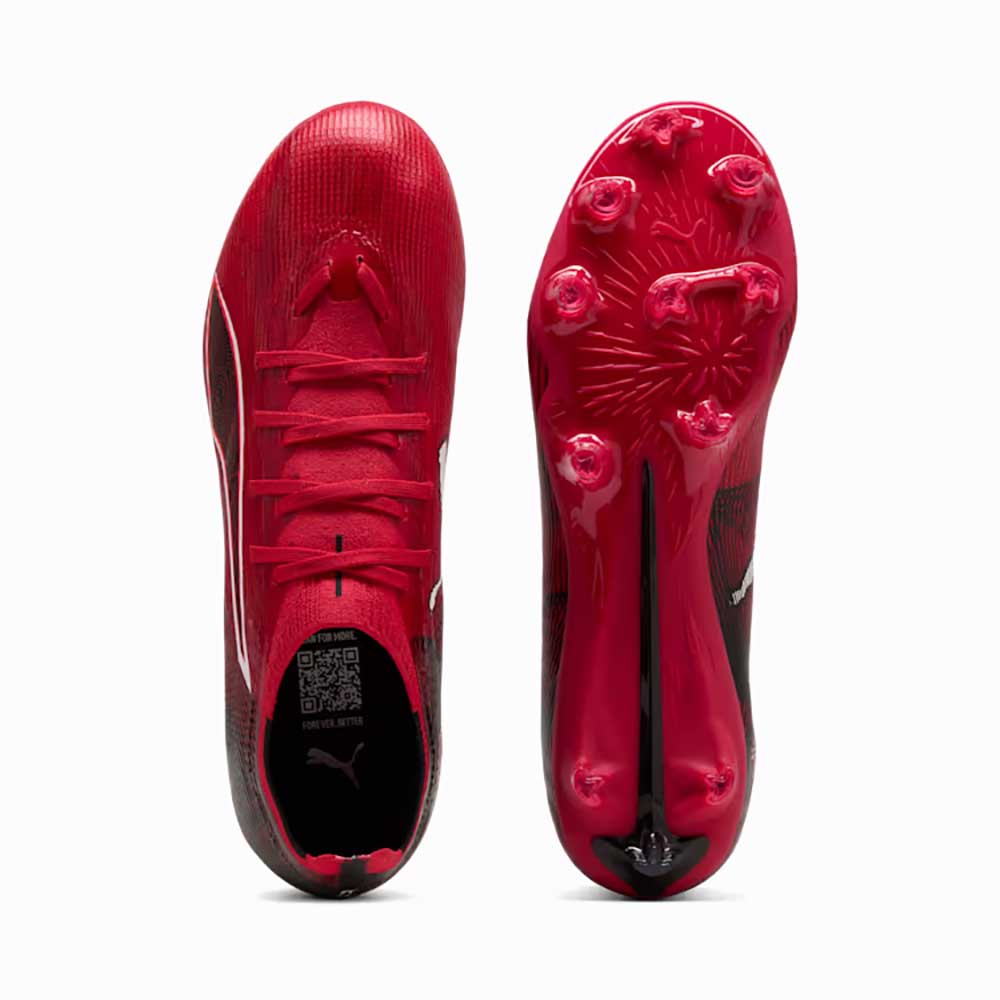 Men's Ultra 6 Match CP FG/AG Soccer Cleat - Puma Black/Fast Red/Fire Orchid - Regular (D)