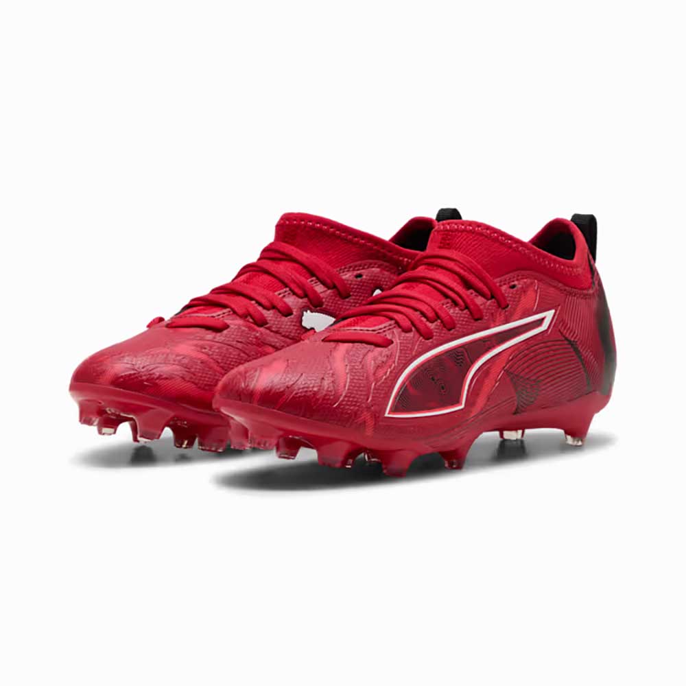 JR Ultra 6 Match CP FG/AG Soccer Cleat - Puma Black/Fast Red/Fire Orchid - Regular (D)