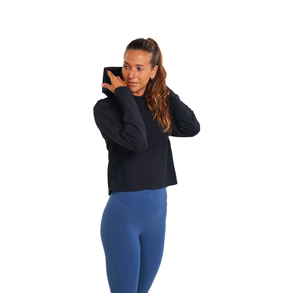 Women's Altrn Rib Hoodie - Black