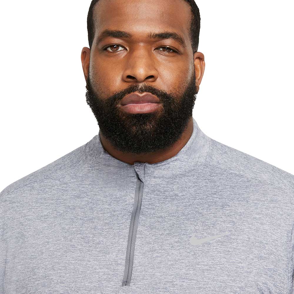 Men's Nike DriFIT Element 1/2 Zip Running Top - Smoke Grey/Grey Fog/Reflective Silver