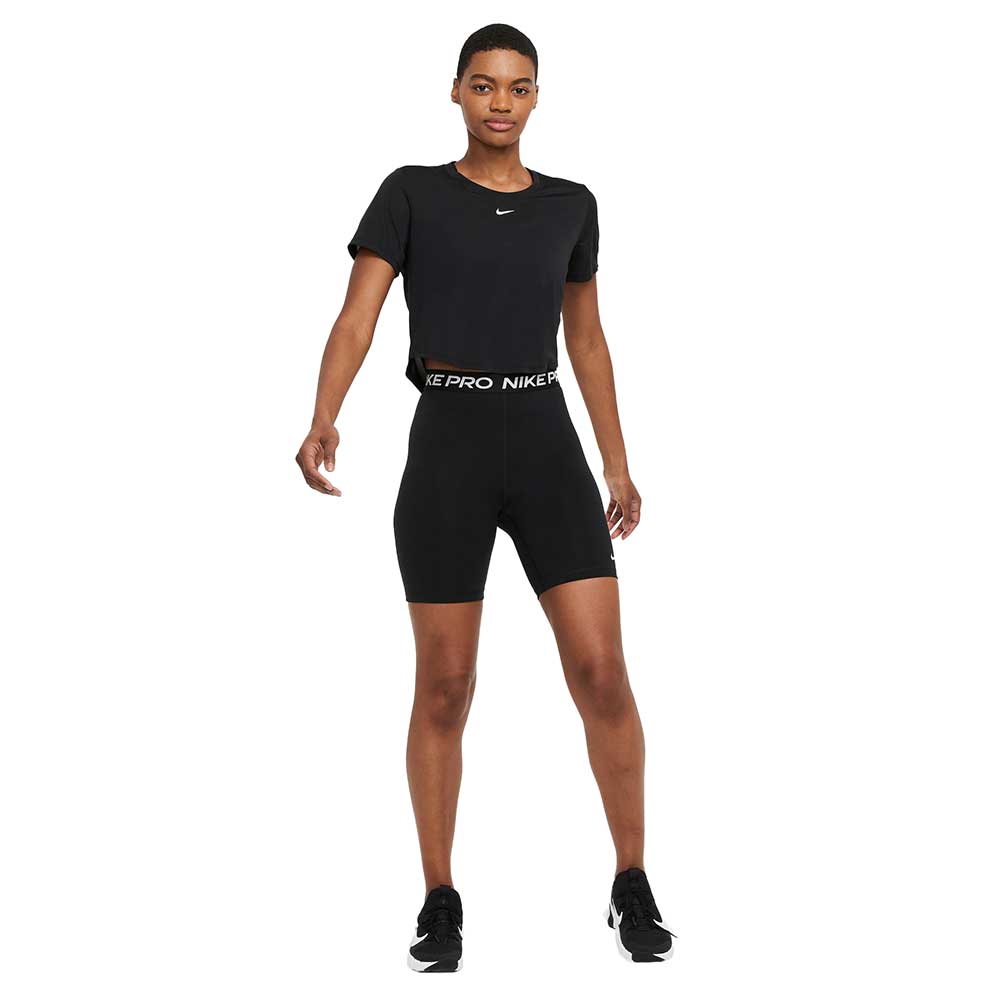 Women's Nike Dri-FIT One Standard Fit Short Sleeve Cropped Top - Black