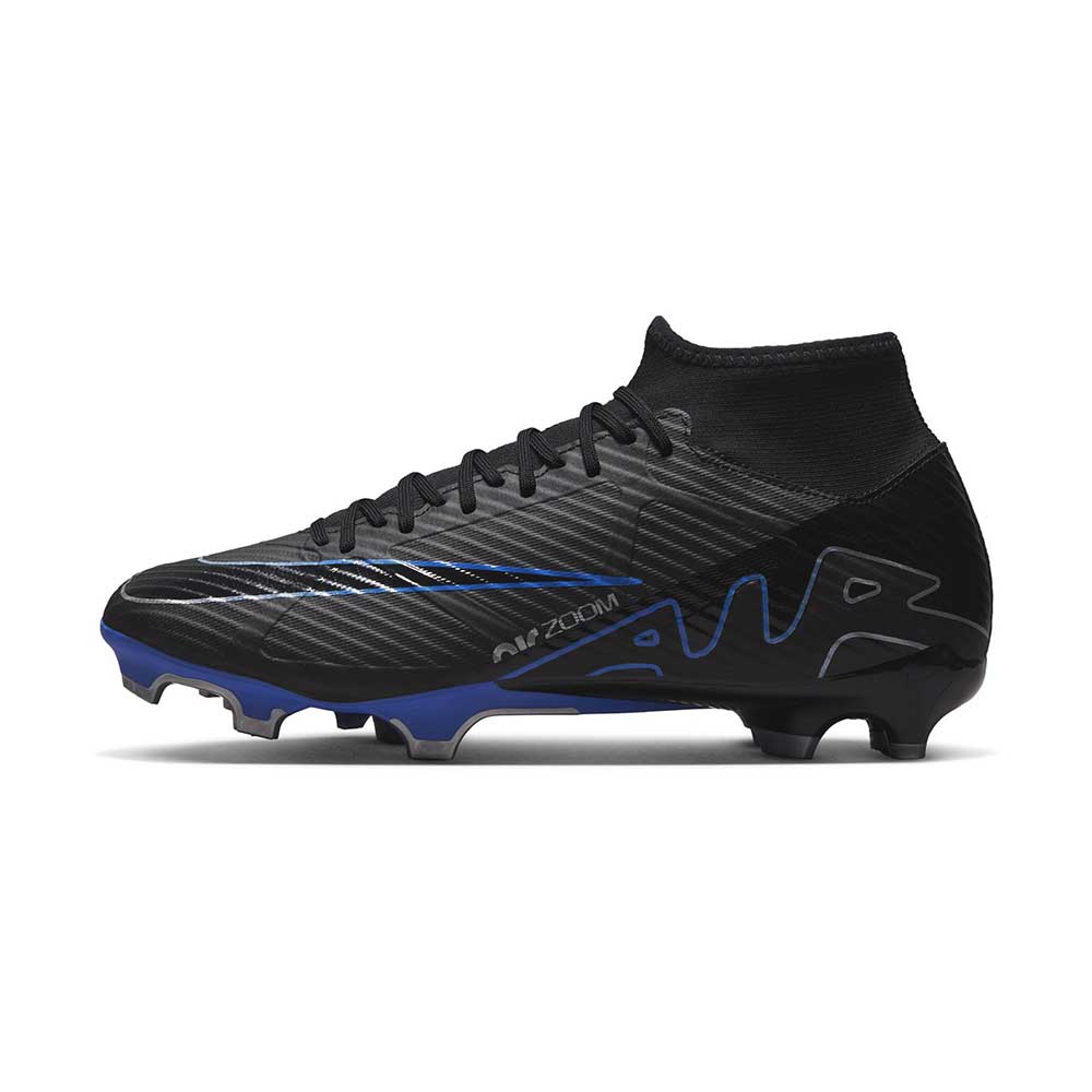 Nike Zoom Mercurial Superfly 9 Academy MG Soccer Cleat - Black/Chrome-Hyper Royal- Regular (D)
