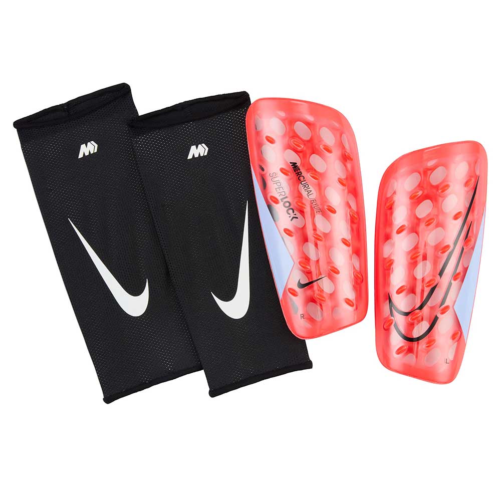 Nike Mercurial FlyLite SuperLock Shin Guard - Bright Crimson/Royal Tint/Black