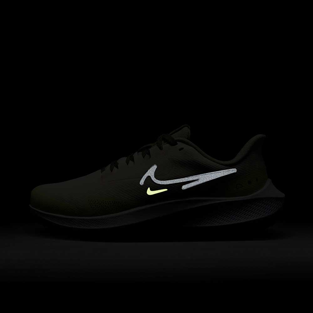 Women's Pegasus Shield Running Shoe - Pale Ivory/Neutral Olive/Luminous Green/Black - Regular (B)