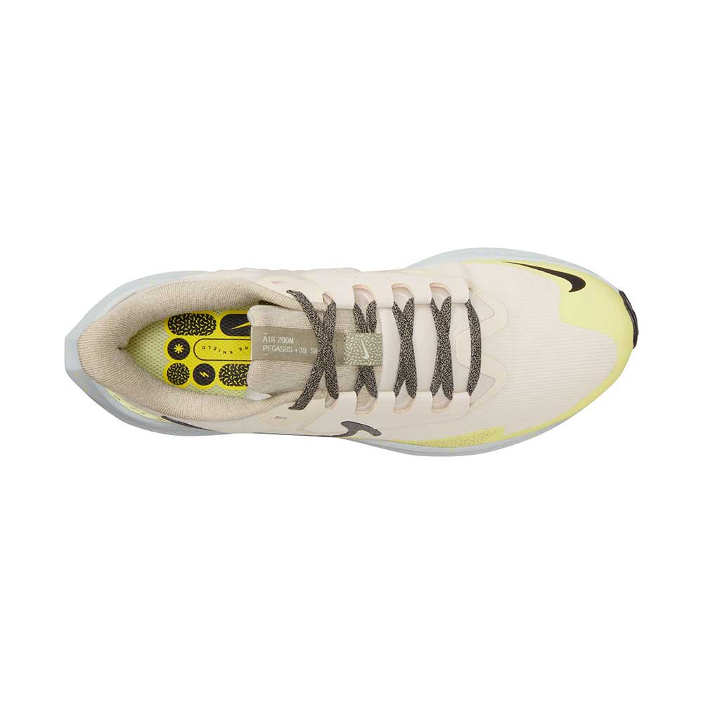 Women's Pegasus Shield Running Shoe - Pale Ivory/Neutral Olive/Luminous Green/Black - Regular (B)