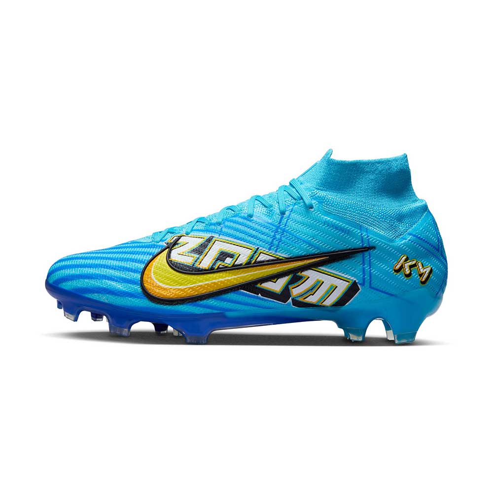 Men's Nike Zoom Mercurial Superfly 9 Elite KM FG Firm-Ground Soccer Cleats - Baltic Blue/White- Regular (D)