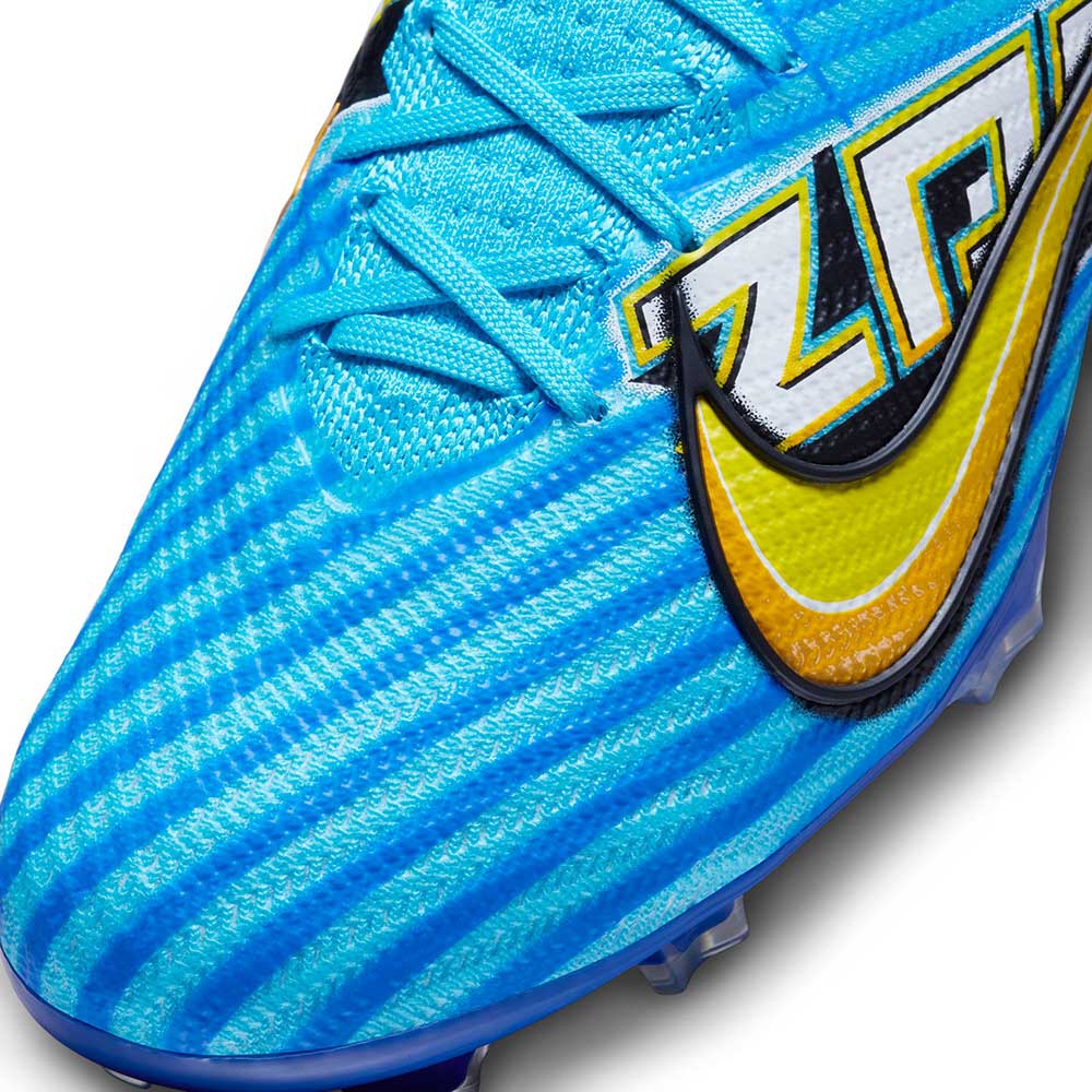 Men's Nike Zoom Mercurial Superfly 9 Elite KM FG Firm-Ground Soccer Cleats - Baltic Blue/White- Regular (D)