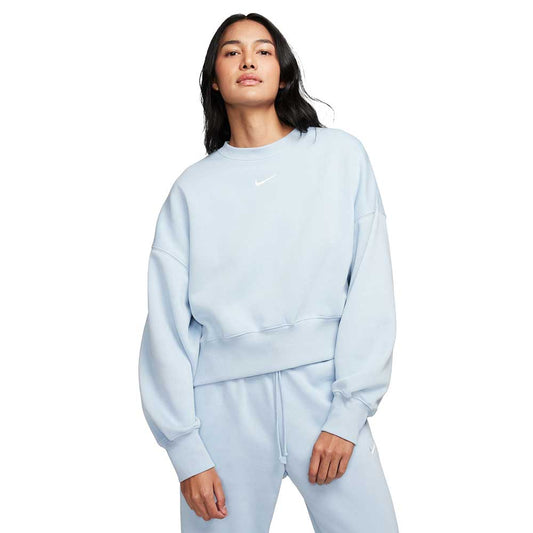 Women's Nike Pheonix Fleece Oversized Crew - Light Armory Blue