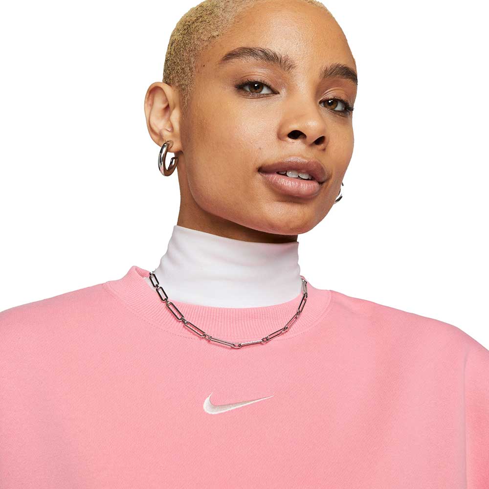 Women's Nike Phoenix Fleece Oversized Crew - Coral Chalk