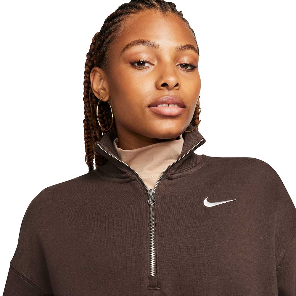 Women's Phoenix Fleece Oversized 1/2-Zip Crop Sweatshirt - Baroque Brown/Sail