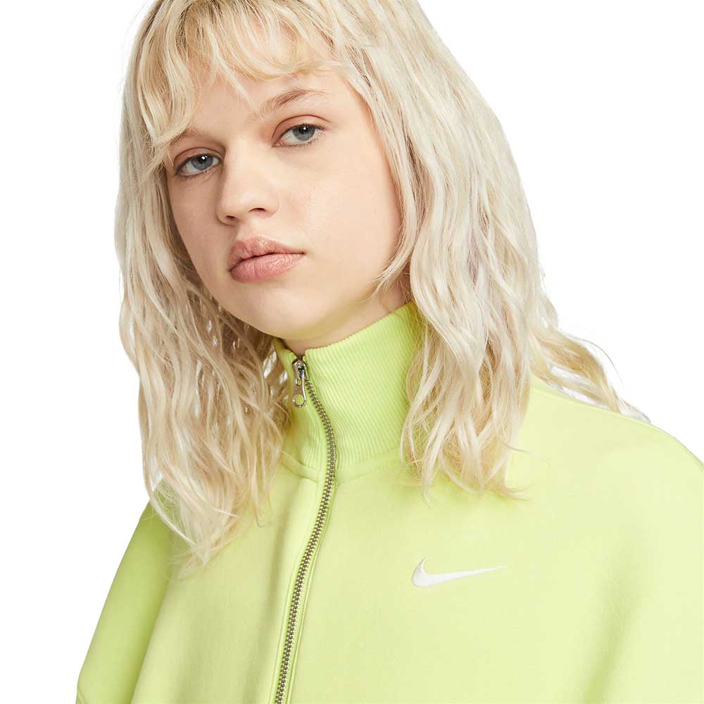 Women's Pheonix Fleece Quarter Zip Crop - Lemon Twist/Sail