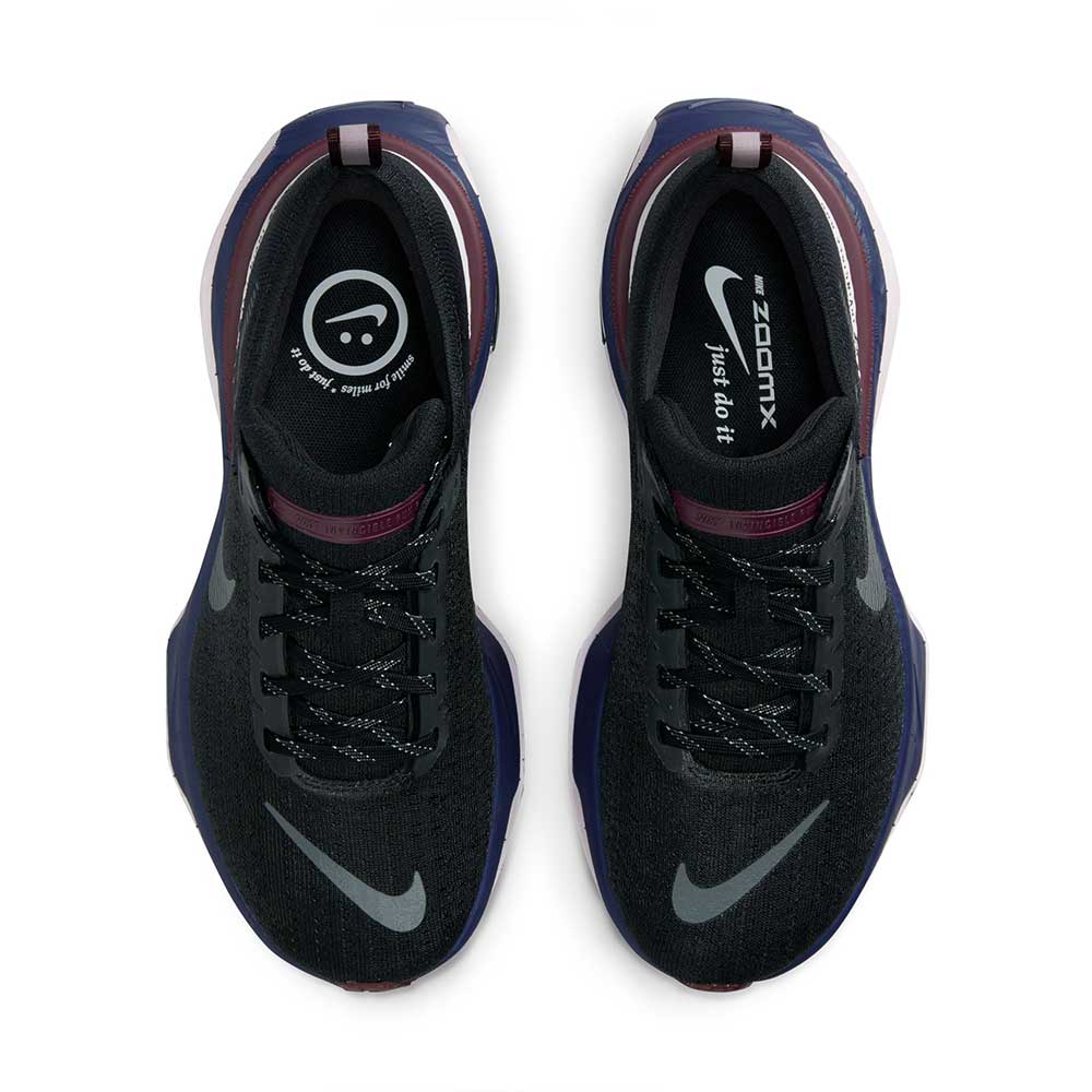 Women's Nike Invincible Run 3 Running Shoe - Black/Iron Grey/Night Maroon - Regular (B)