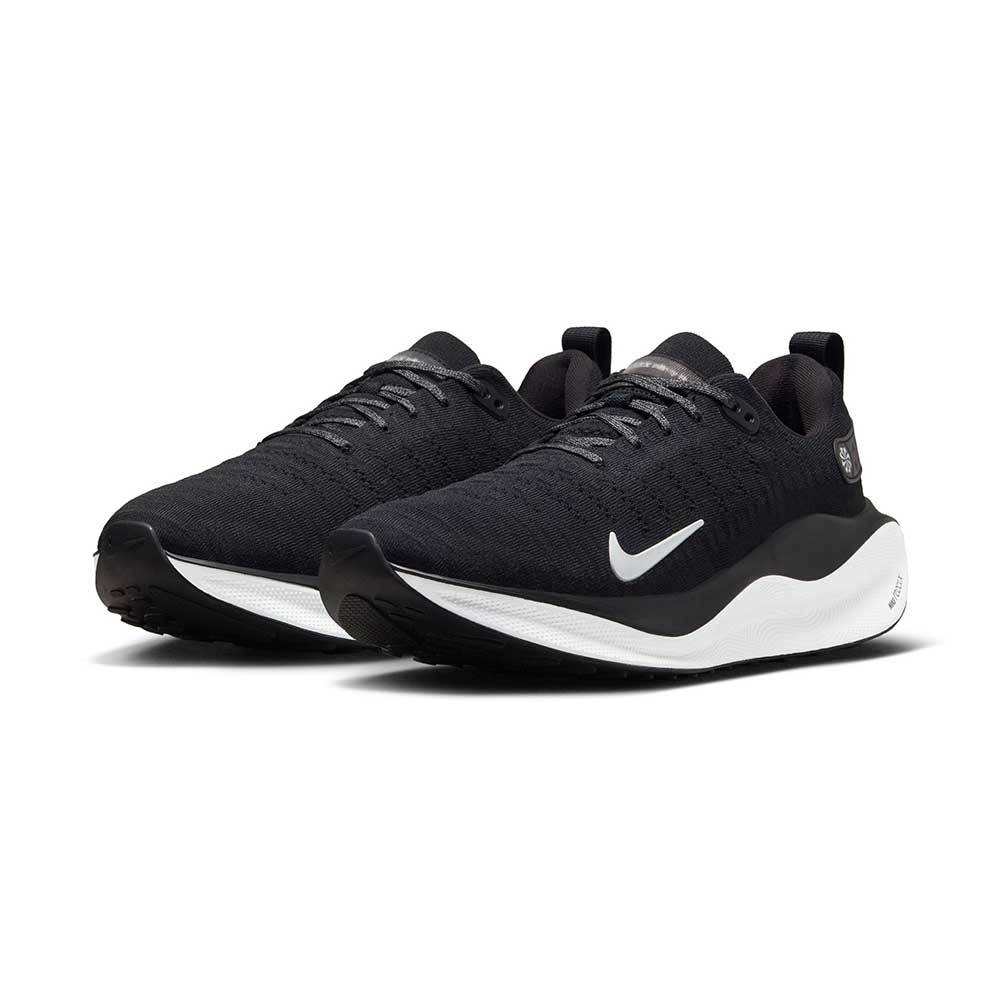 Men's Nike React Infinity Run Flyknit 4 Running Shoe - Black/White-Dark Grey- Regular (D)