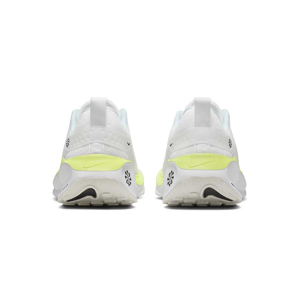 Men's Nike React Infinity Run Flyknit 4 Running Shoe- White/Light Lemon Twist/Volt/Black- Regular (B)