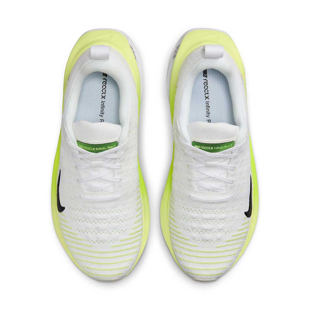 Women's Nike Infinity Run Flyknit 4 Running Shoe - White/Light Lemon Twist/Volt/Black- Regular (B)