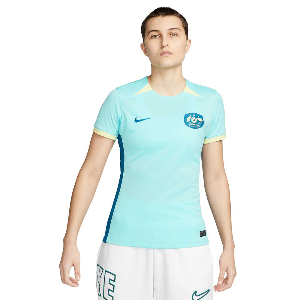 Women's Australia Stadium Away Nike Dri-FIT Soccer Jersey - Hyper Turquoise/Green Abyss/Light Zitron/Green Abyss