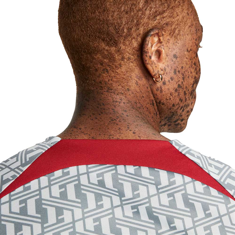 Men's Liverpool FC Prematch Short Sleeve - Wolf Grey/Tough Red