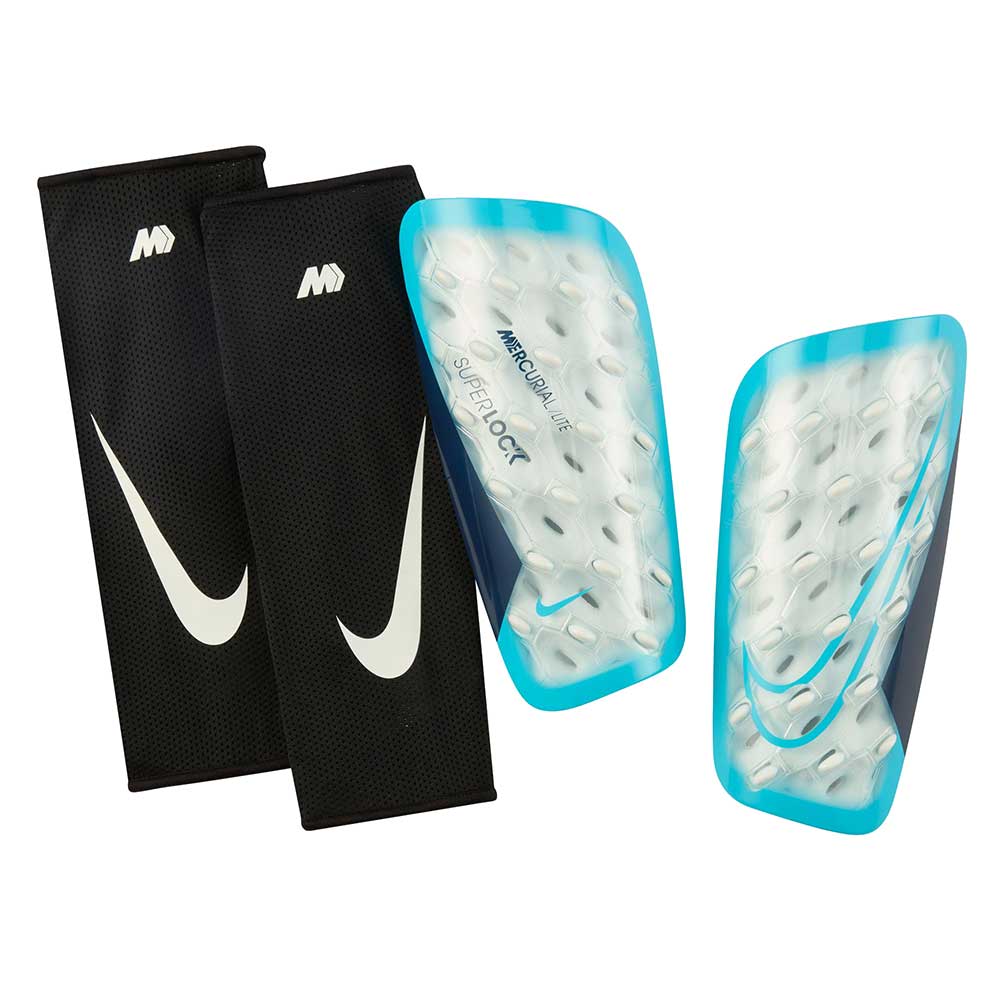 Nike Mercurial Lite SuperLock Shin Guard - Blue Fury/Black/Blue Fury