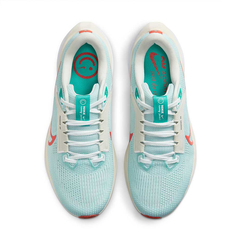 Women's Nike Air Zoom Pegasus 40 Running Shoe - Jade Ice/Picante Red-White-Sea Glass- Regular (B)