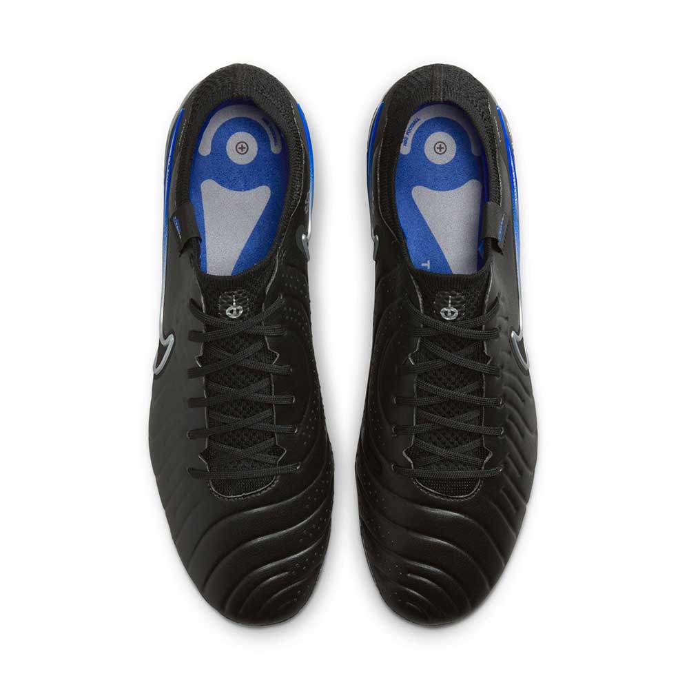 Nike Tiempo Legend 10 Elite FG Soccer Cleat - Black/Chrome-Hyper Blue- Regular (D)