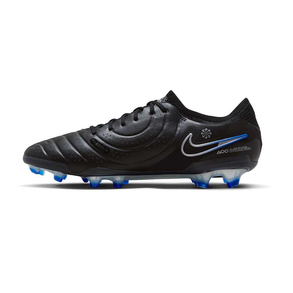 Nike Tiempo Legend 10 Elite FG Soccer Cleat - Black/Chrome-Hyper Blue- Regular (D)