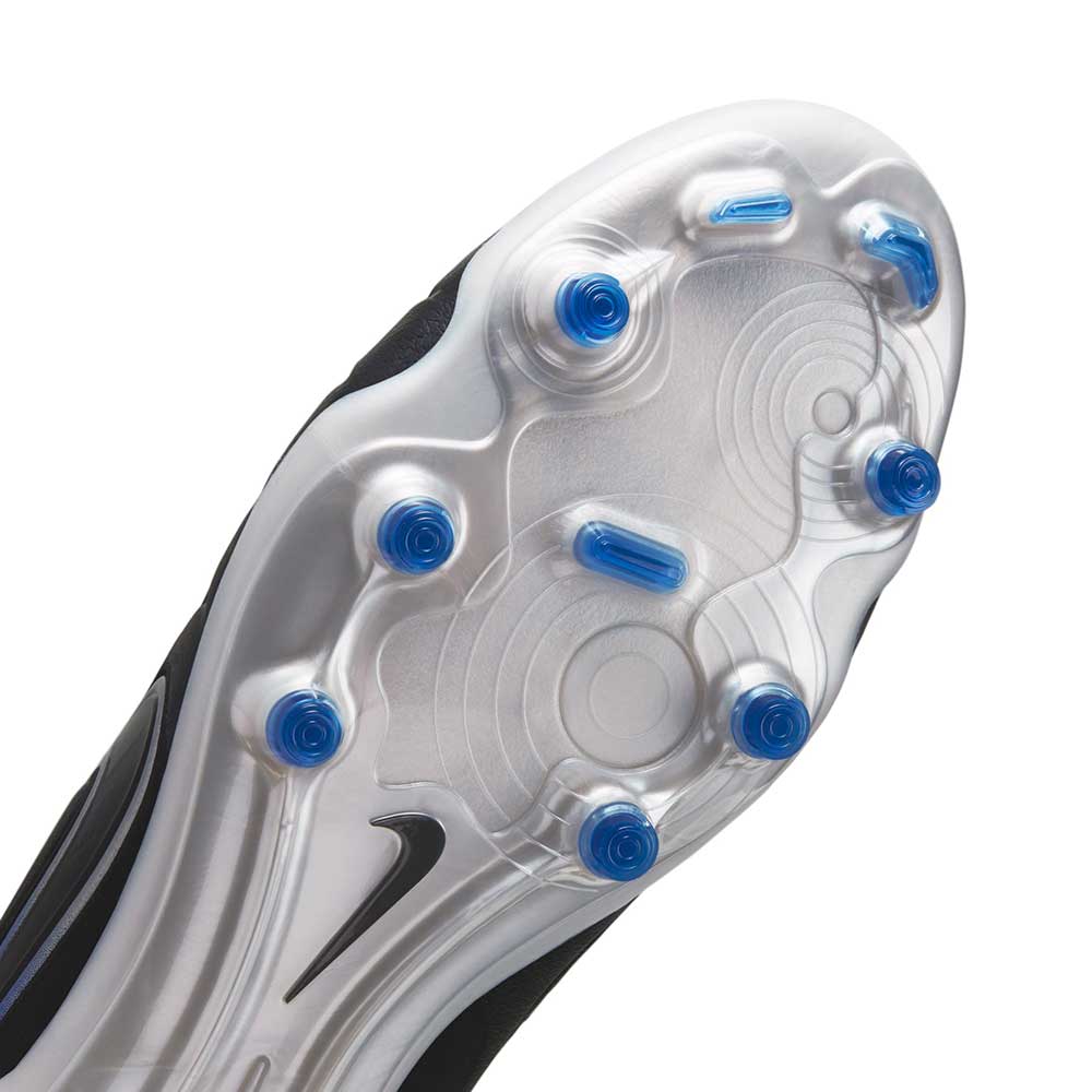Unisex Nike Tiempo Legend 10 Pro Firm Ground Soccer Shoe - Black/Chrome-Hyper Blue - Regular (D)
