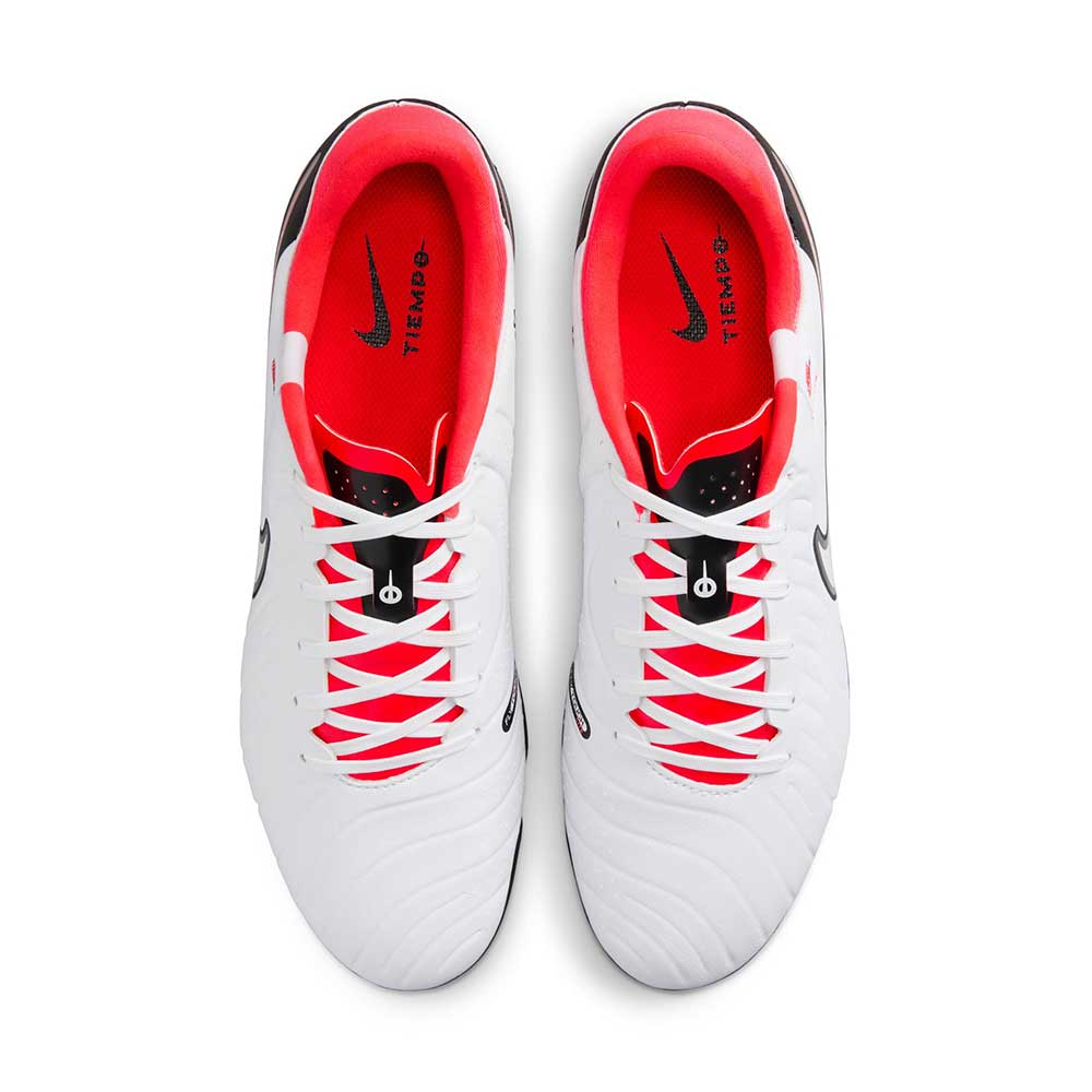 Nike Tiempo Legend 10 Academy MG Soccer Cleat - White/Black-Bright Crimson- Regular (D)