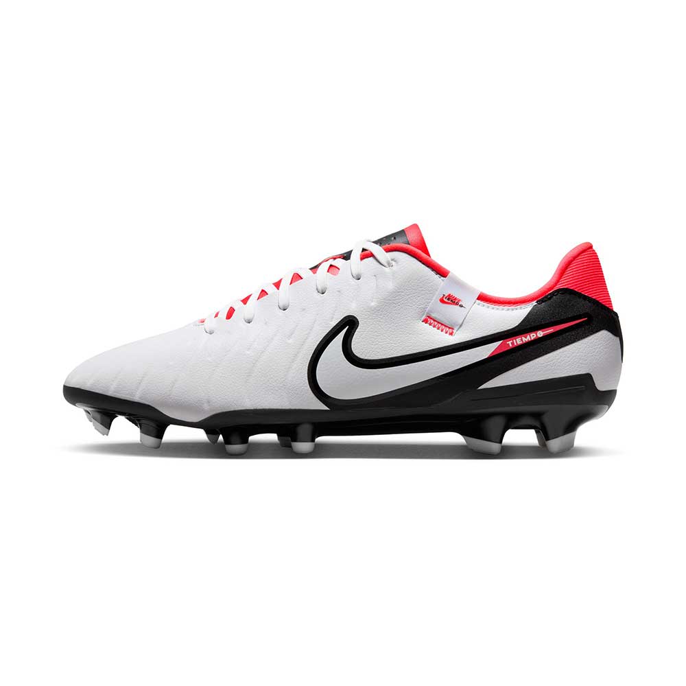 Nike Tiempo Legend 10 Academy MG Soccer Cleat - White/Black-Bright Crimson- Regular (D)