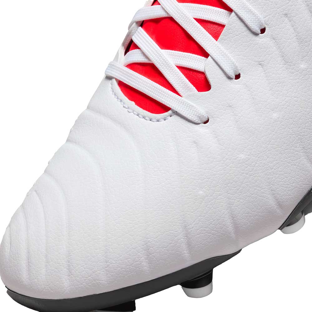 Nike Tiempo Legend 10 Academy MG Soccer Cleat - White/Black-Bright Crimson- Regular (D)