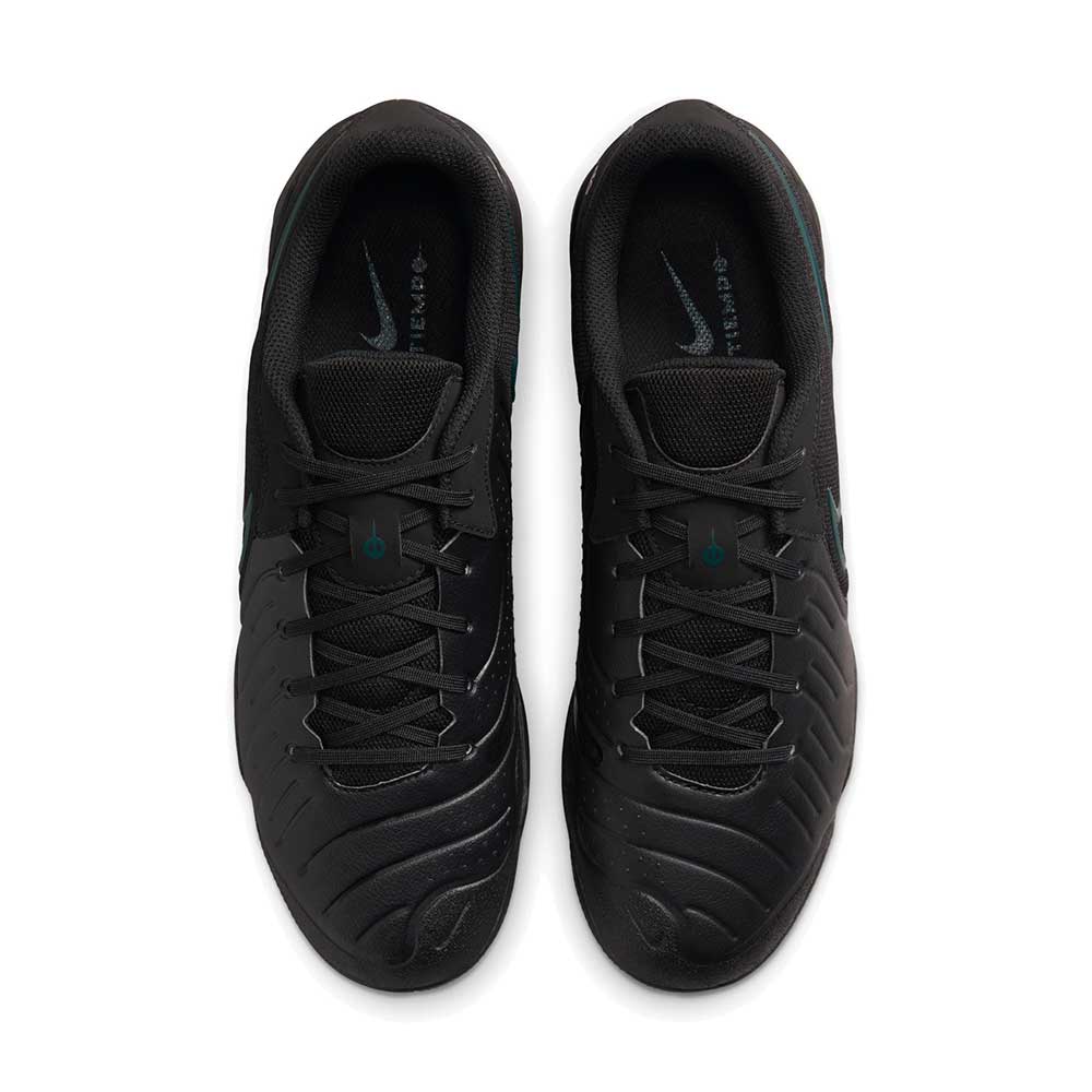Nike Tiempo Legend 10 Academy Indoor/Court Low-Top Soccer Shoes - Black/Black/Deep Jungle - Regular (D)