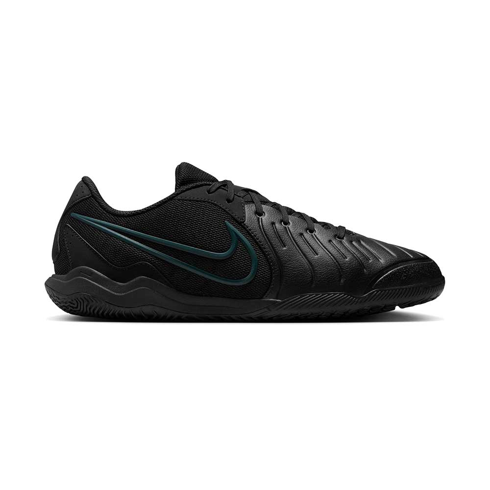 Nike Tiempo Legend 10 Academy Indoor/Court Low-Top Soccer Shoes Black/Black/Deep Jungle Regular (D)