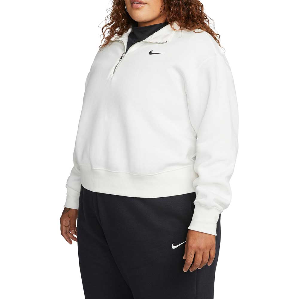 Women's 1/2 Zip Crop Sweatshirt - Sail