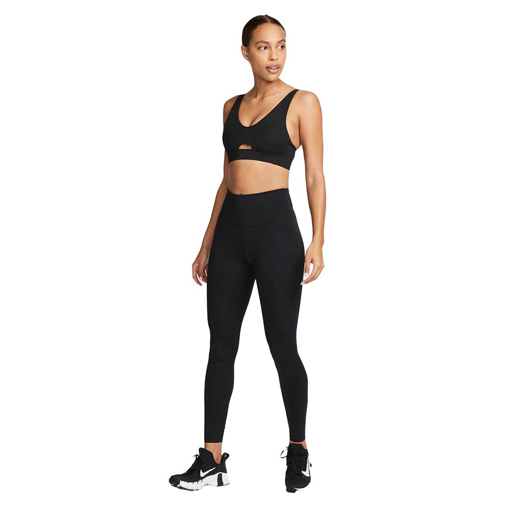 Women's Nike Indy Plunge Cutout Bra - Black/Dark Smoke Grey
