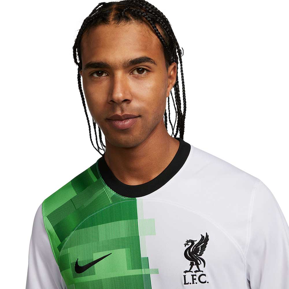 Men's Liverpool FC 2023/24 Stadium Away Nike Dri-FIT Soccer Jersey- White/Green Spark/Black