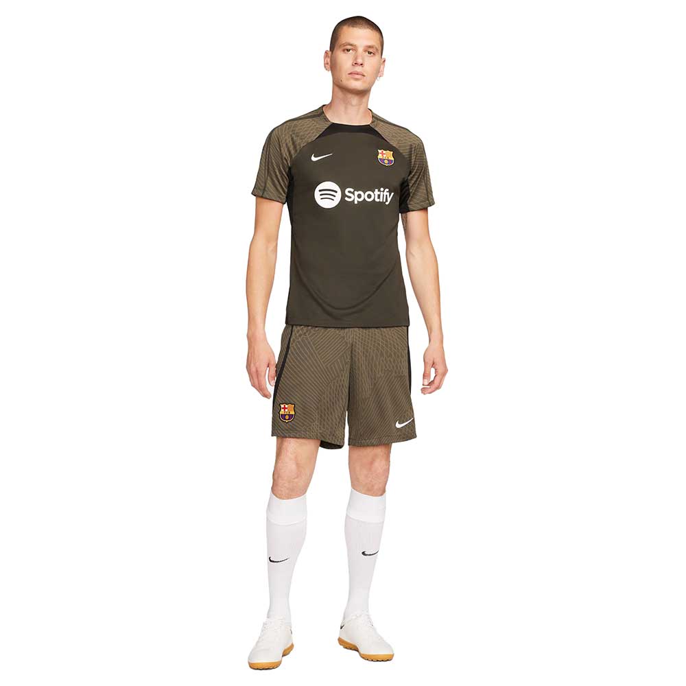 Men's FC Barcelona Strike Nike Dri-FIT Knit Soccer Top- Sequoia/Black/White
