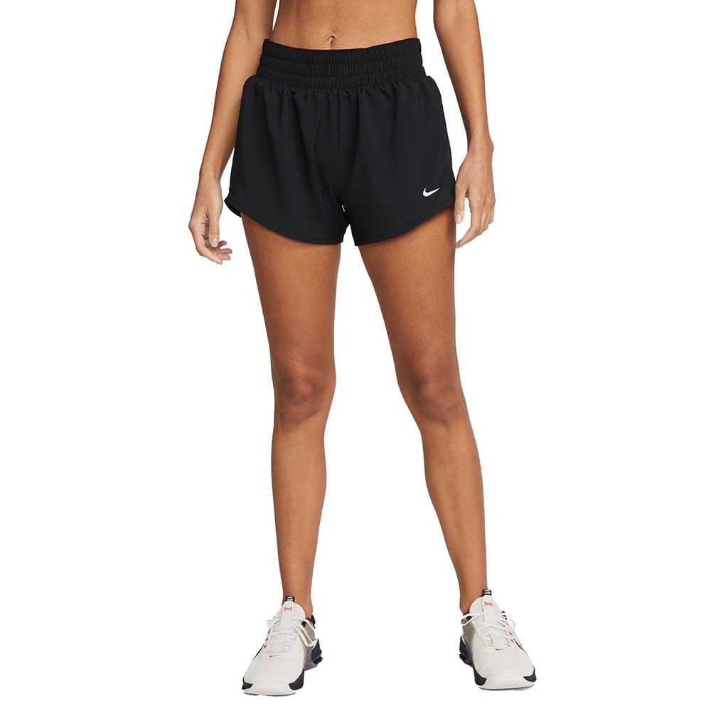 Under Armour Girl's Kid's Loose Fit Black & White Athletic Logo Gym Shorts.  Relaxed Fit. Youth Medium.