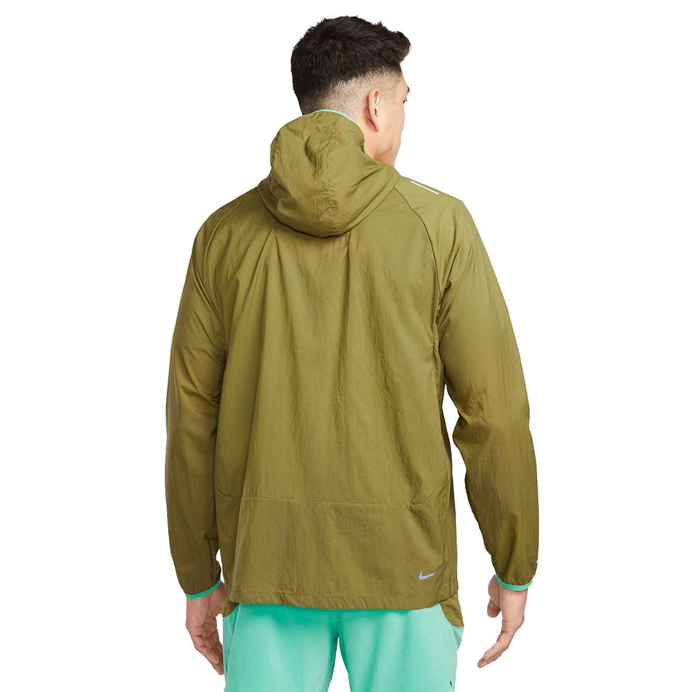 Men's Nike Trail Lightweight Jacket - Olive Flak/Spring Green