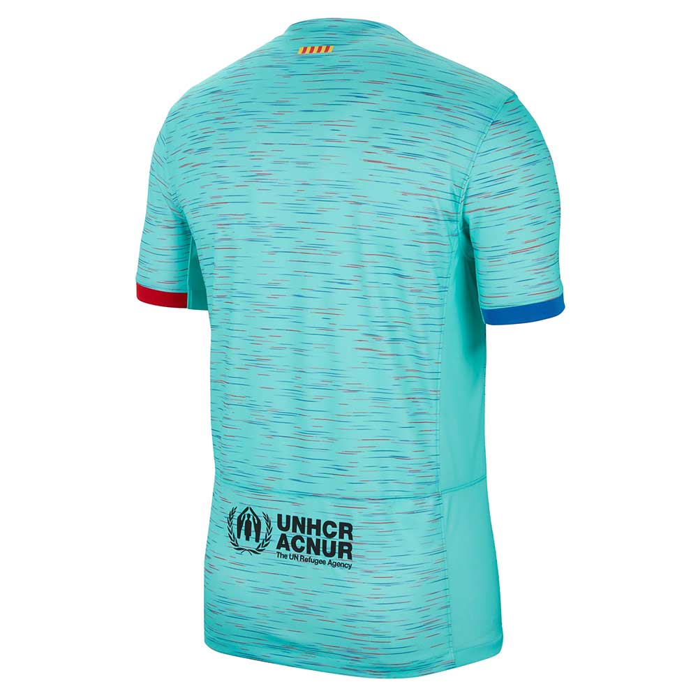 Men's FC Barcelona Dri-FIT Stadium 3rd Short Sleeve Jersey - Light Aqua/Royal Blue/Black