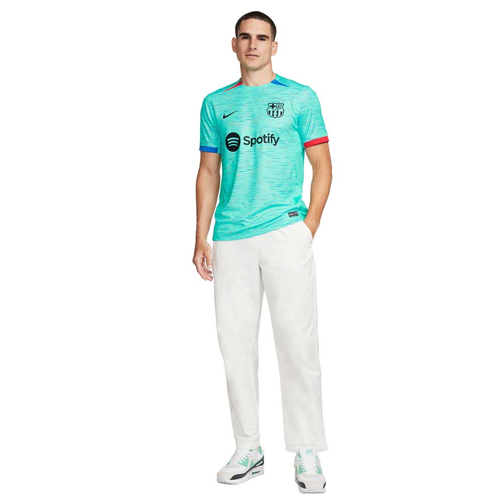 Men's FC Barcelona Dri-FIT Stadium 3rd Short Sleeve Jersey - Light Aqua/Royal Blue/Black
