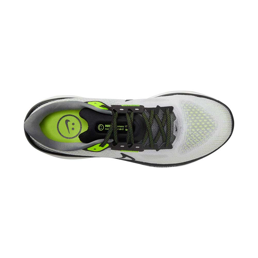 Men's Nike Vomero 17 Running Shoe- Smoke Grey/Black/White/Volt - Regular (D)