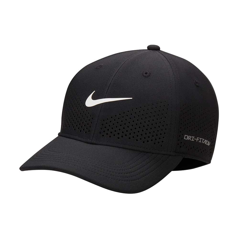 Nike Dri-FIT ADV Club Structured Swoosh Cap - Black/White