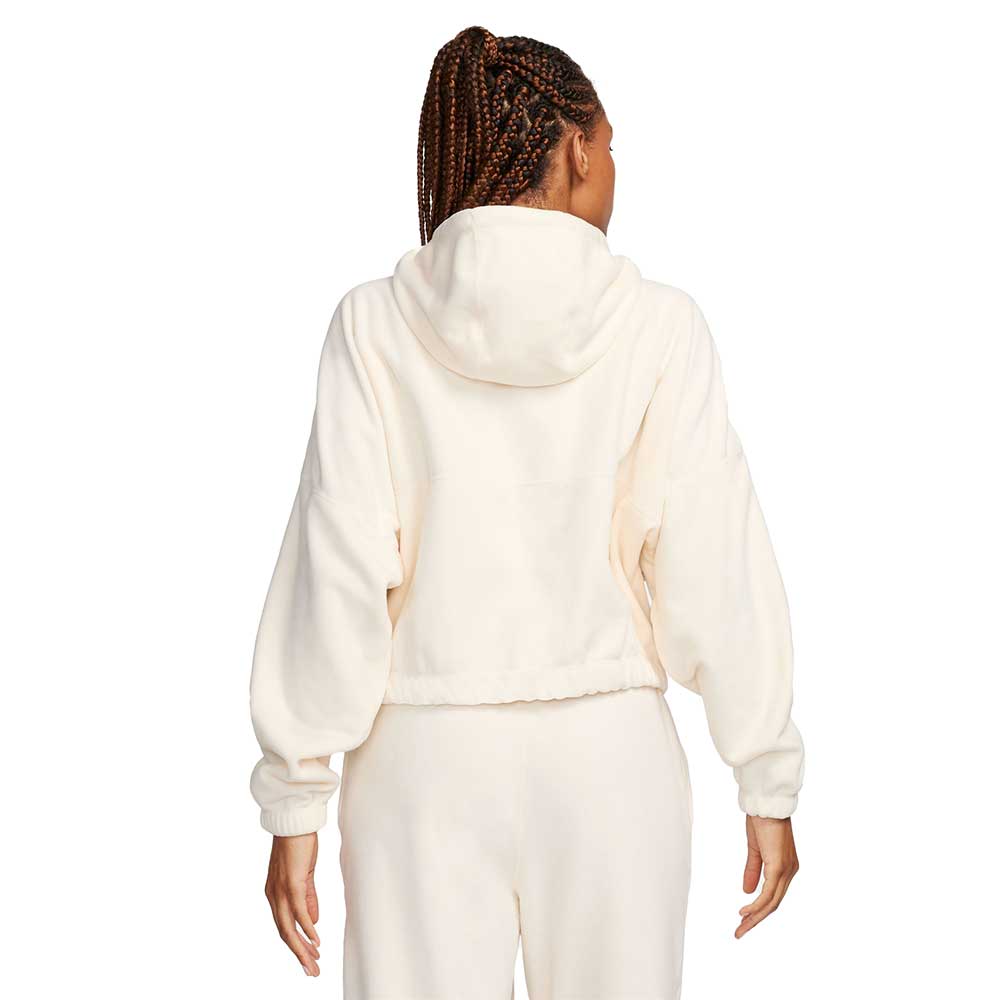 Women's Nike Therma-FIT One Full Zip Hoodie Polar - Pale Ivory/Black