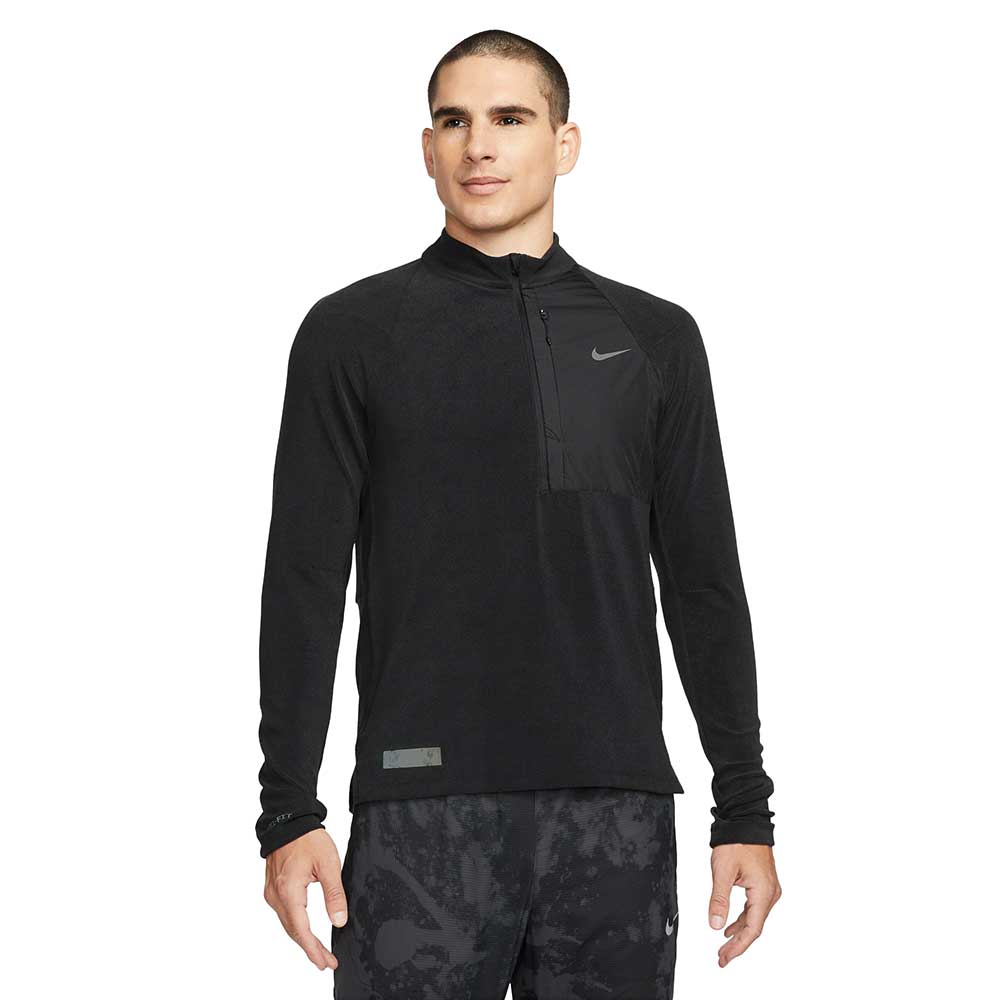 Men's Nike Dri-FIT Running Division 1/2-Zip Mid Layer Running Top - Black/Black