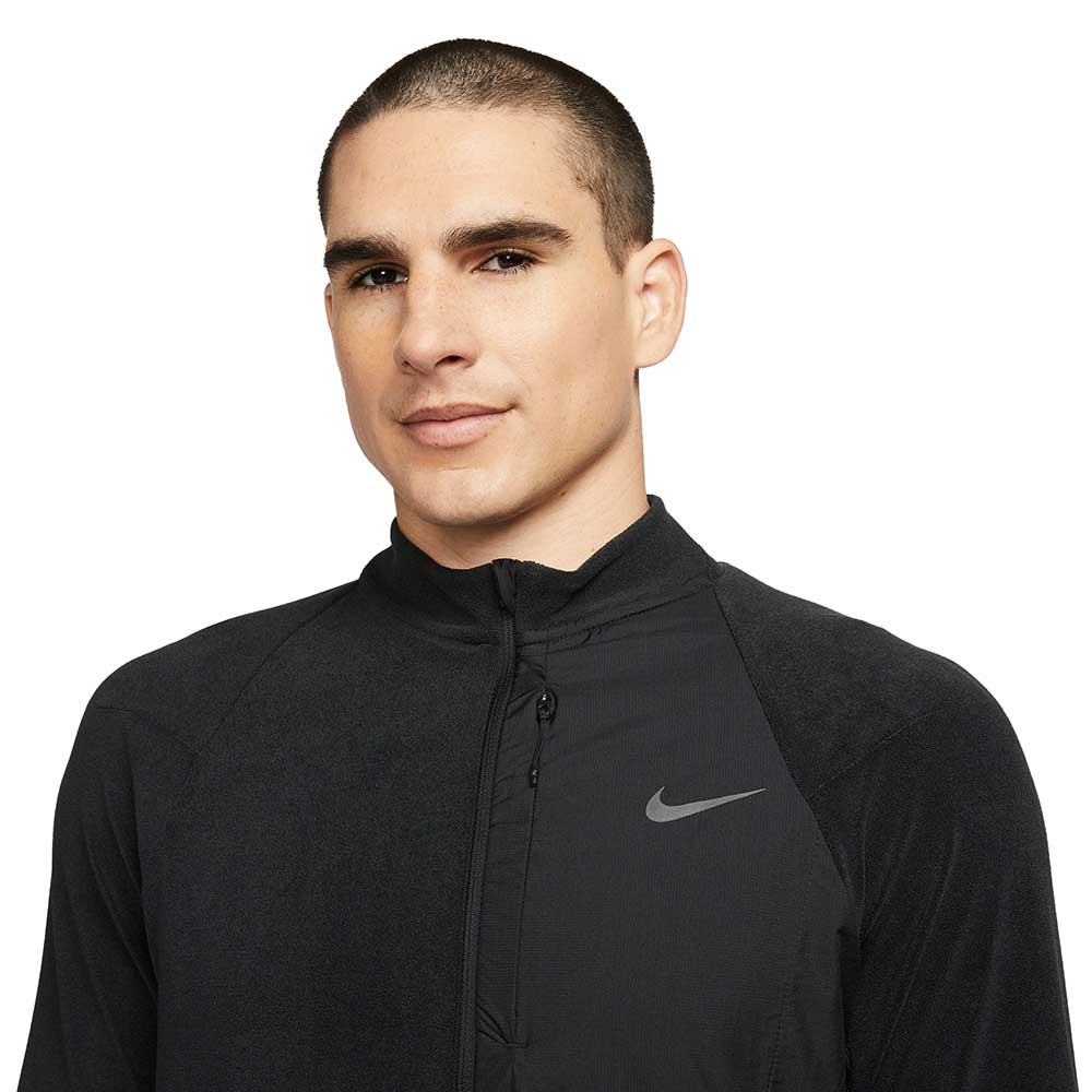 Men's Nike Dri-FIT Running Division 1/2-Zip Mid Layer Running Top - Black/Black