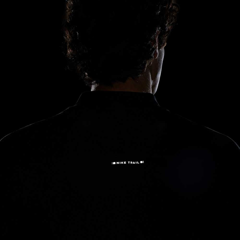 Men's Dri-FIT Long Sleeve Running Top - Black/Black/White