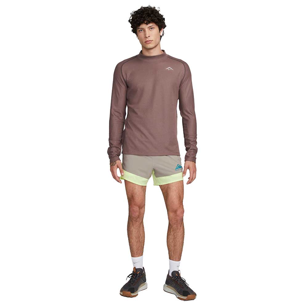 Men's Dri-FIT Long Sleeve Running Top - Plum Eclipse/Anthracite/Guava Ice