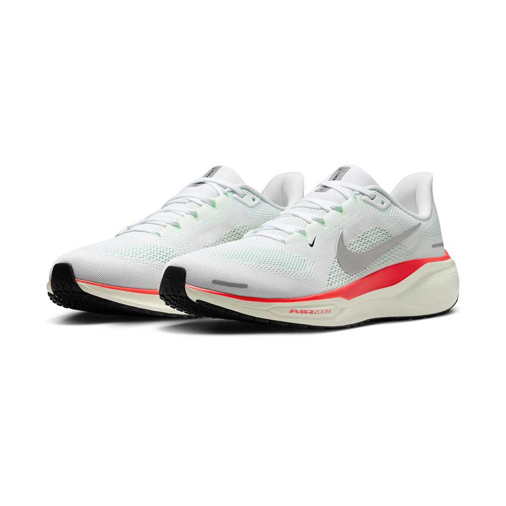M Nike Pegasus 41 (D) - White/Metallic Silver/Barely Green