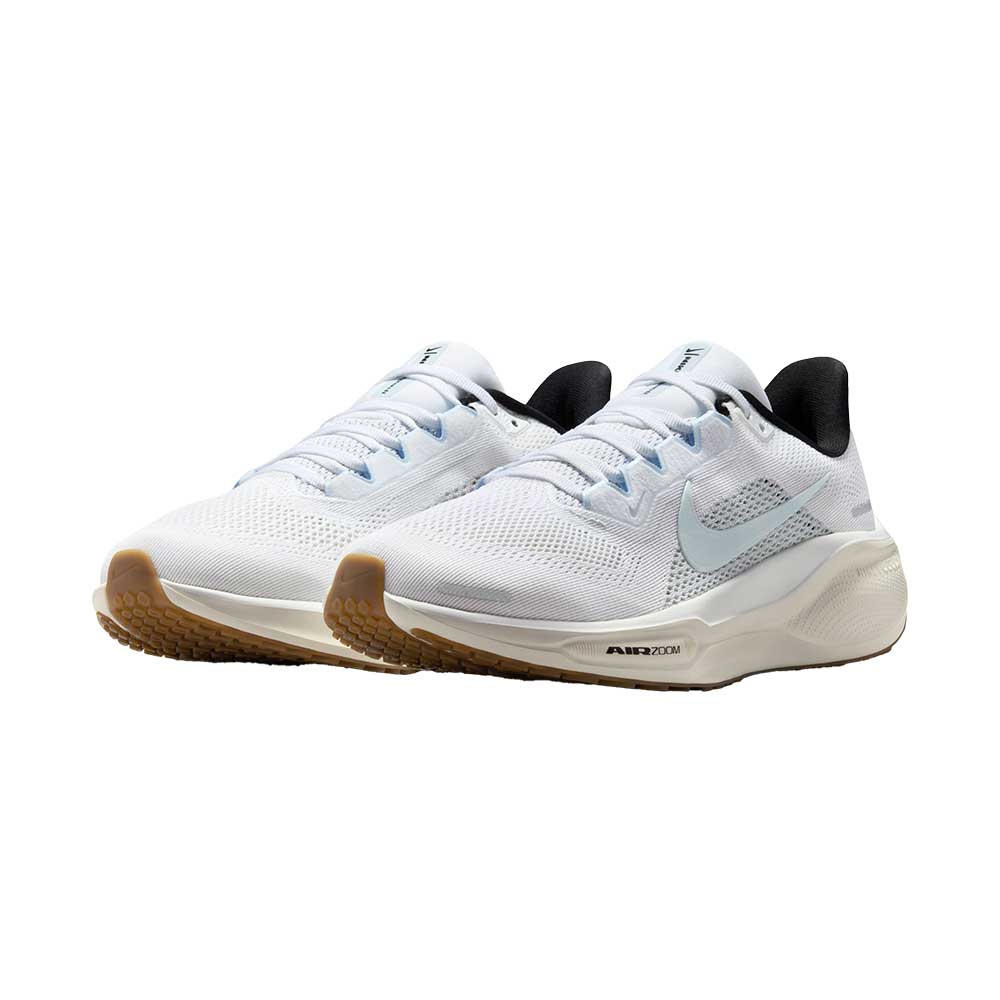 Women's Nike Pegasus 41 Running Shoe - White/Blue Tint/Sail/Metallic Silver - Regular (B)