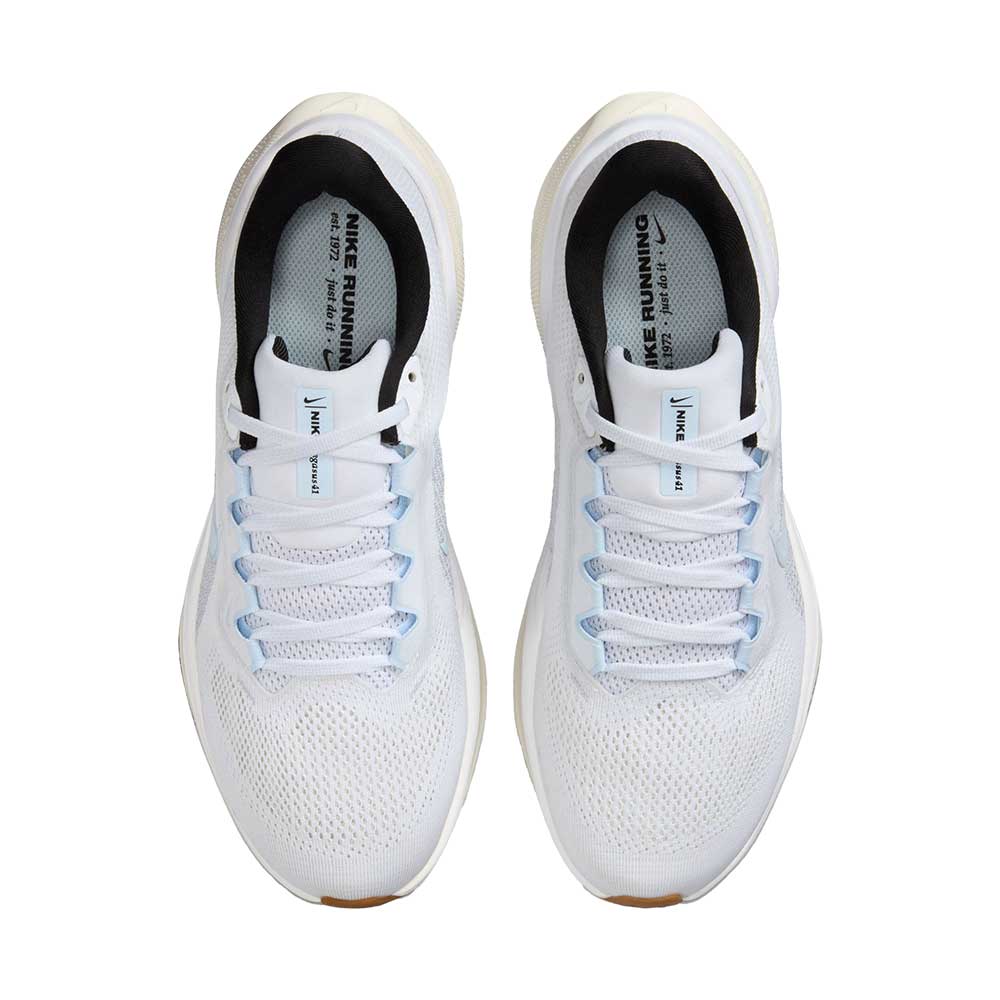 Women's Nike Pegasus 41 Running Shoe - White/Blue Tint/Sail/Metallic Silver - Regular (B)